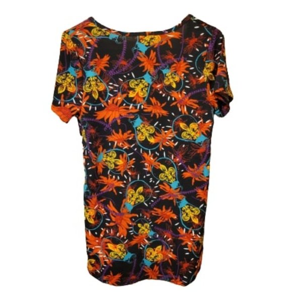 LuLaRoe Black, Orange, Gold, Purple Light Bulb Pattern Classic T Shirt Size S - Picture 2 of 7
